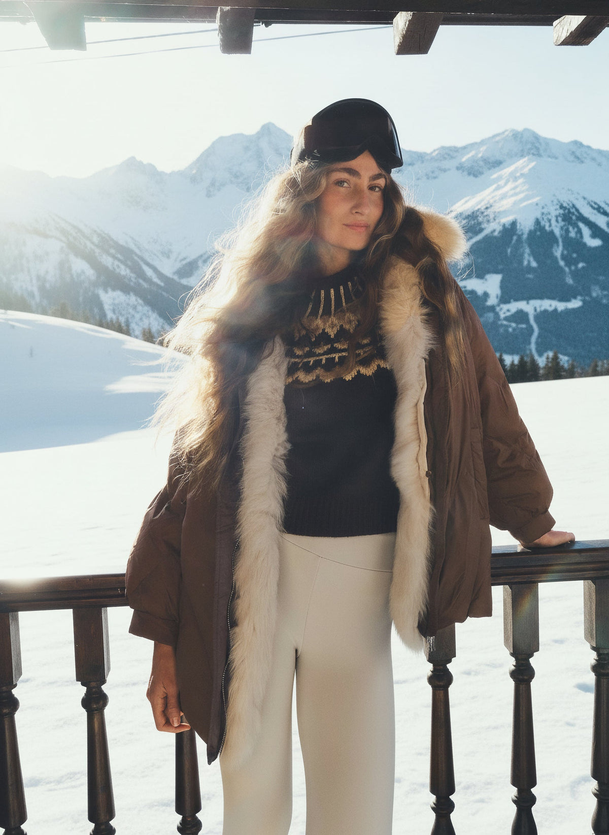VERBIER puffer jacket with fur collar by Nomadi Deluxe