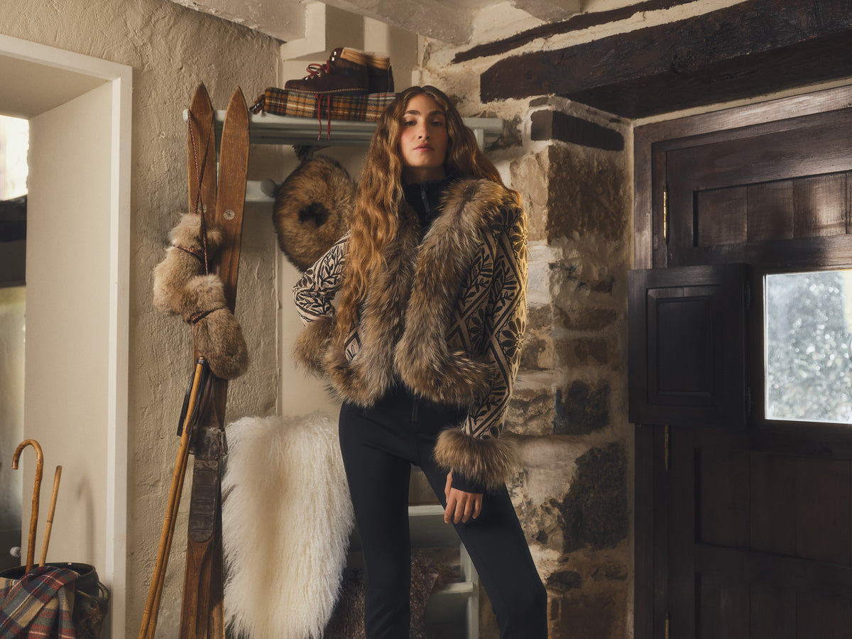 COVA chaqueta de jacquard con raccoon