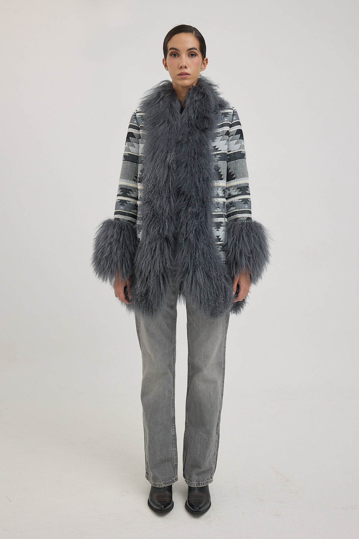 GRANDOLA chaquetón estampado navajo con tibet lamb