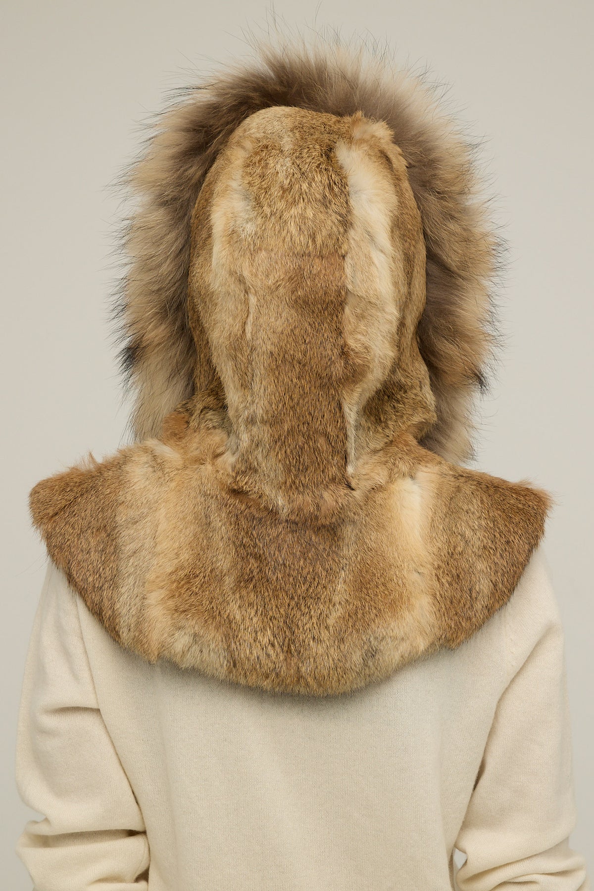 BERET capucha de pelo de conejo
