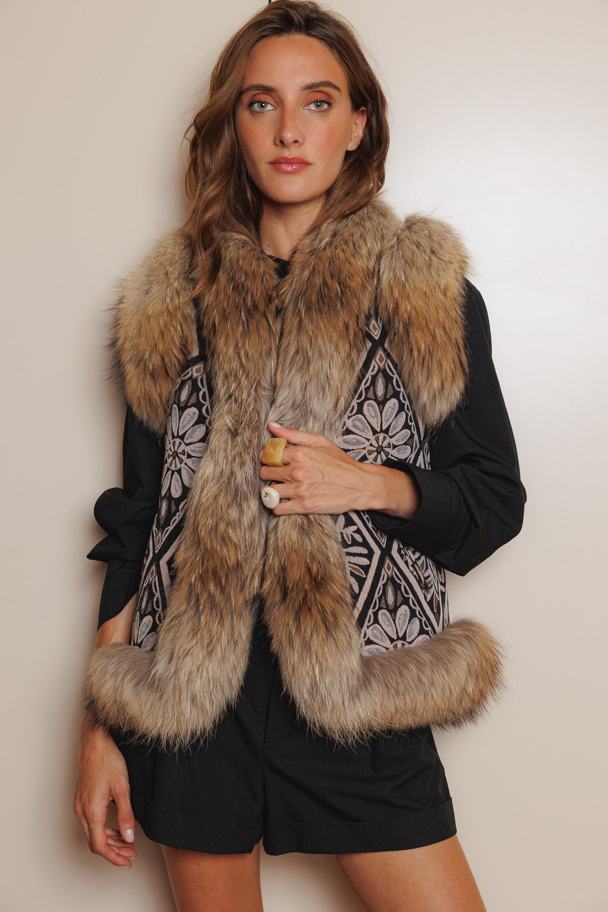 NEDA chaleco de jacquard con raccoon