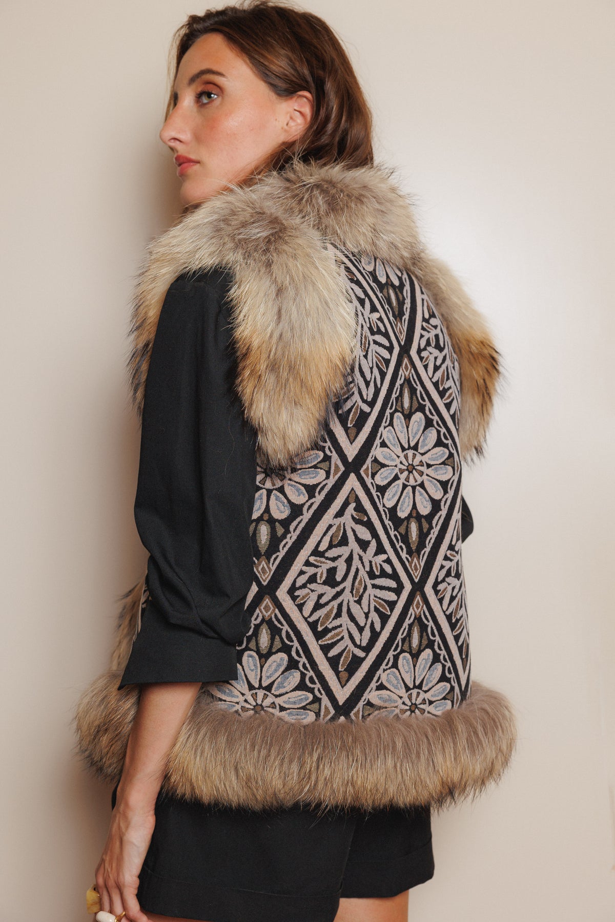 NEDA chaleco de jacquard con raccoon