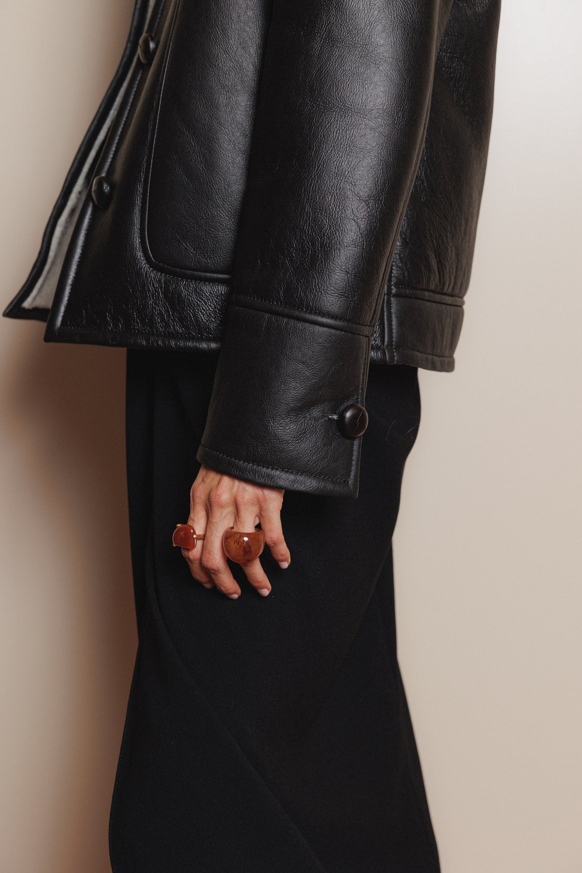 BARES NEGRA chaqueta de cordero shearling