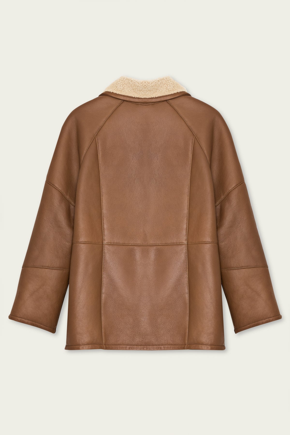 VEDRA CAMEL chaquetón de cordero oversized
