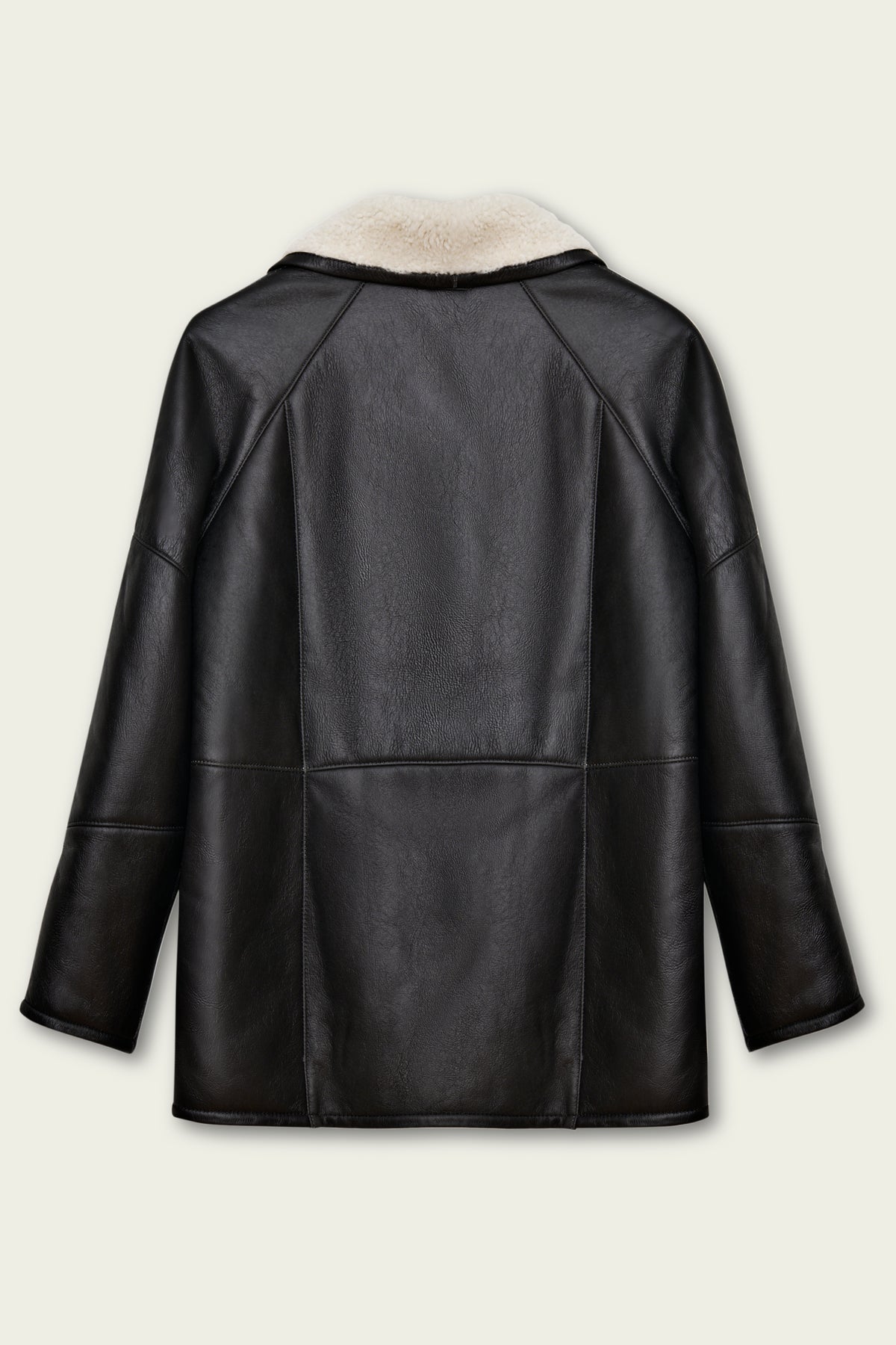 VEDRA NEGRO chaquetón de cordero oversized