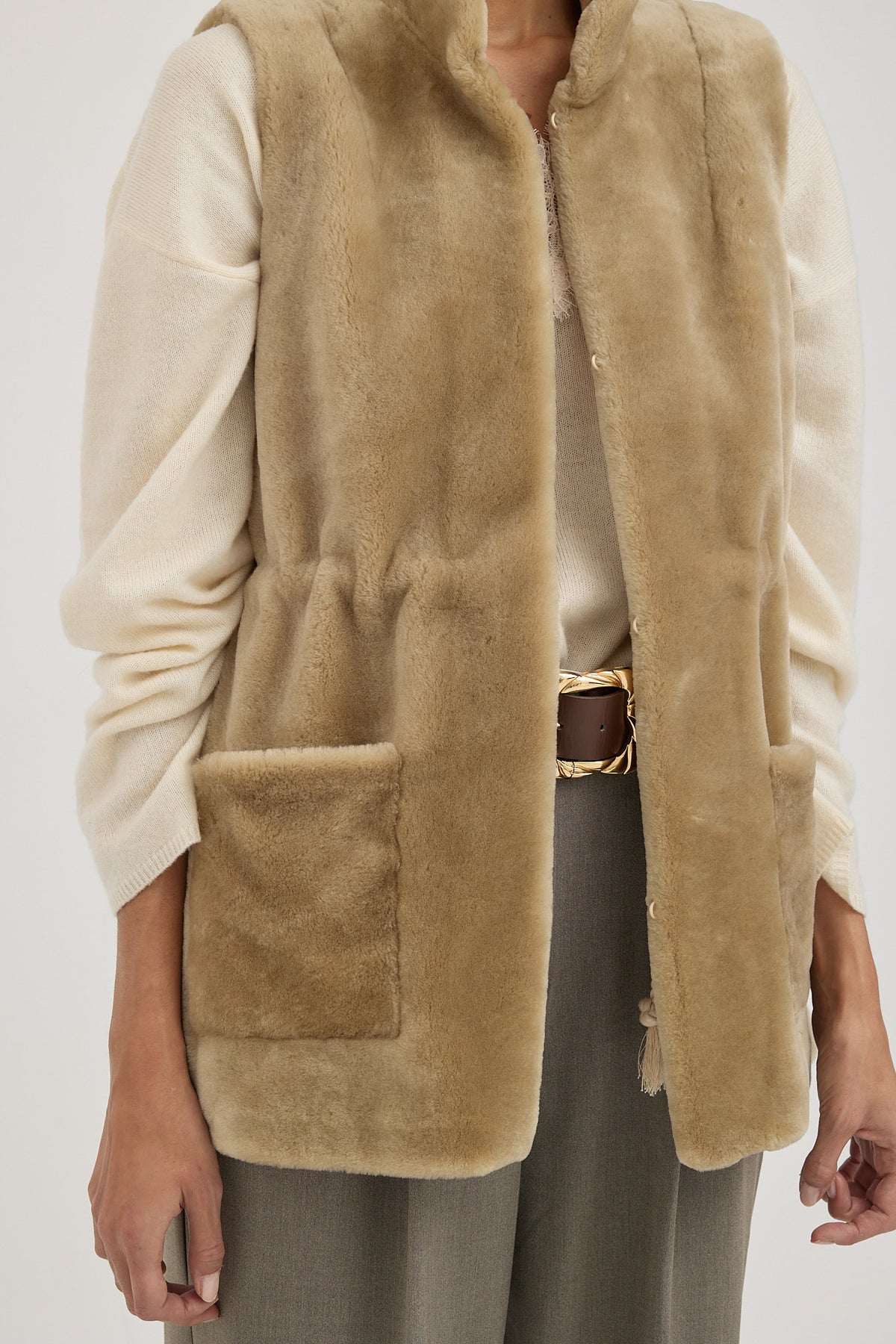 SETUBAL chaleco de cordero shearling