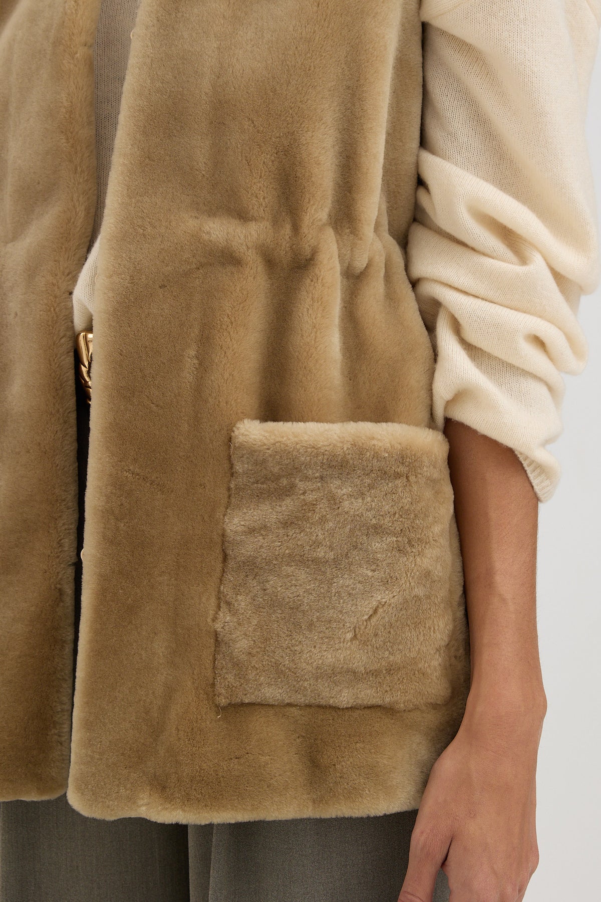 SETUBAL chaleco de cordero shearling