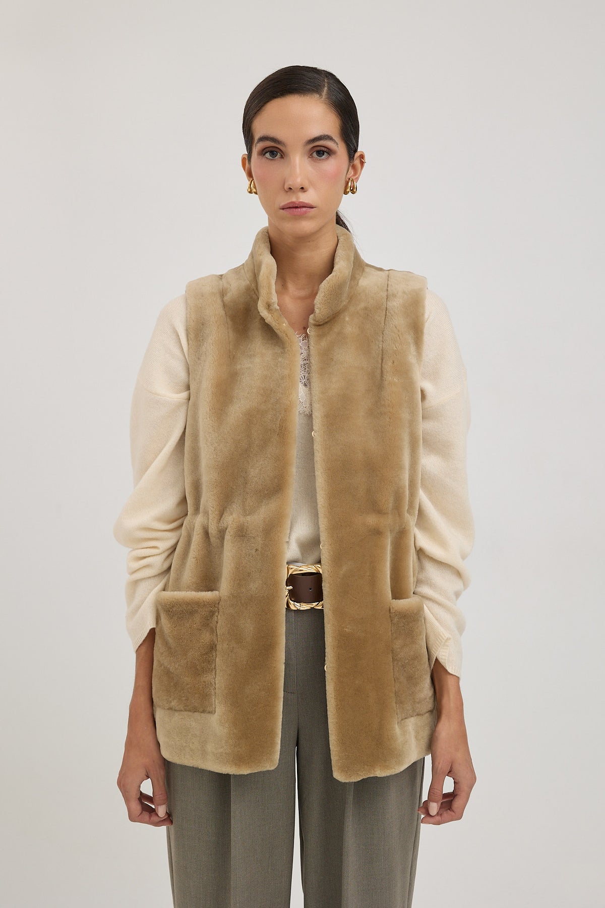 SETUBAL chaleco de cordero shearling