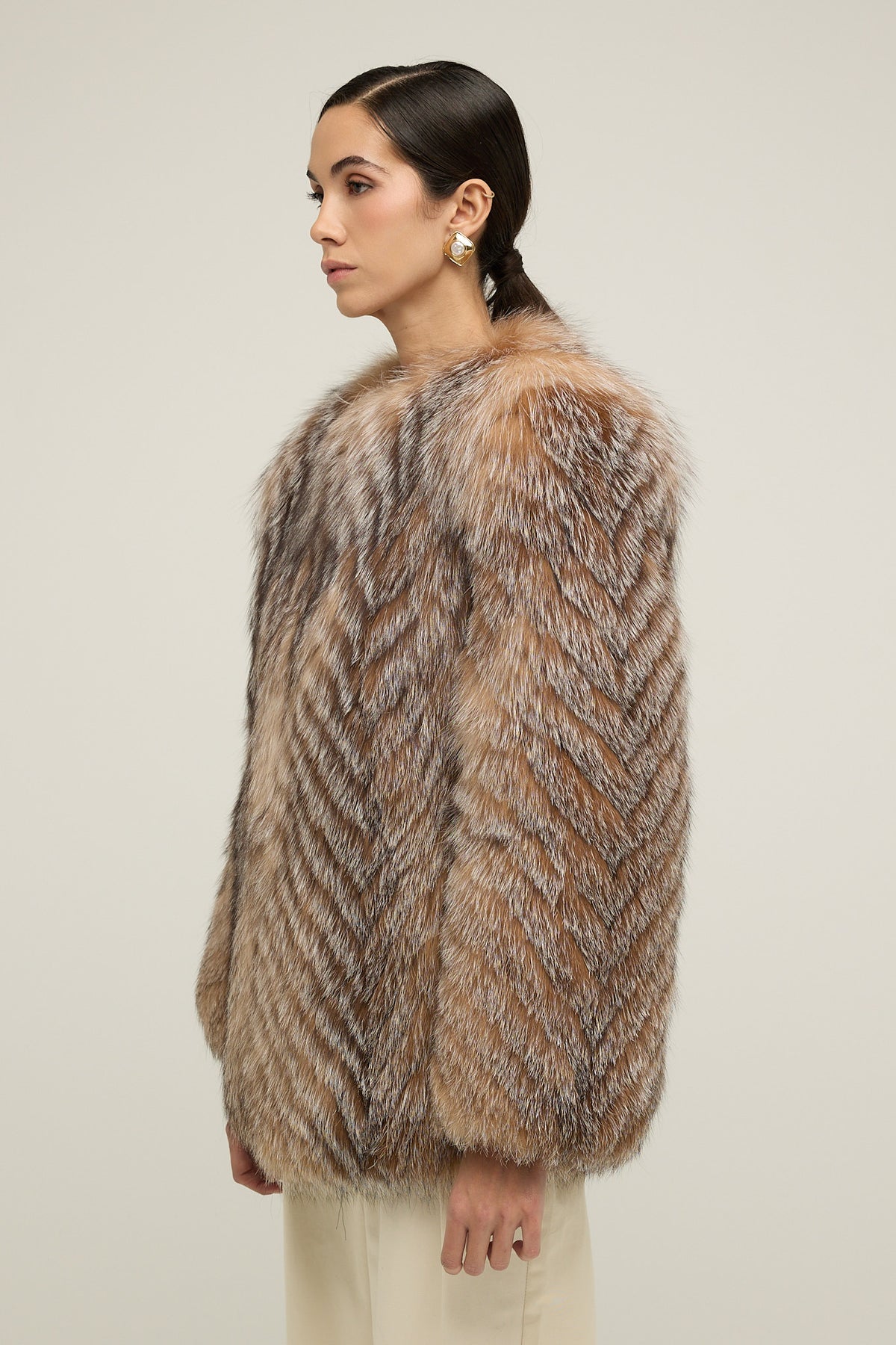 MEGEVE chaquetón de zorro cristal