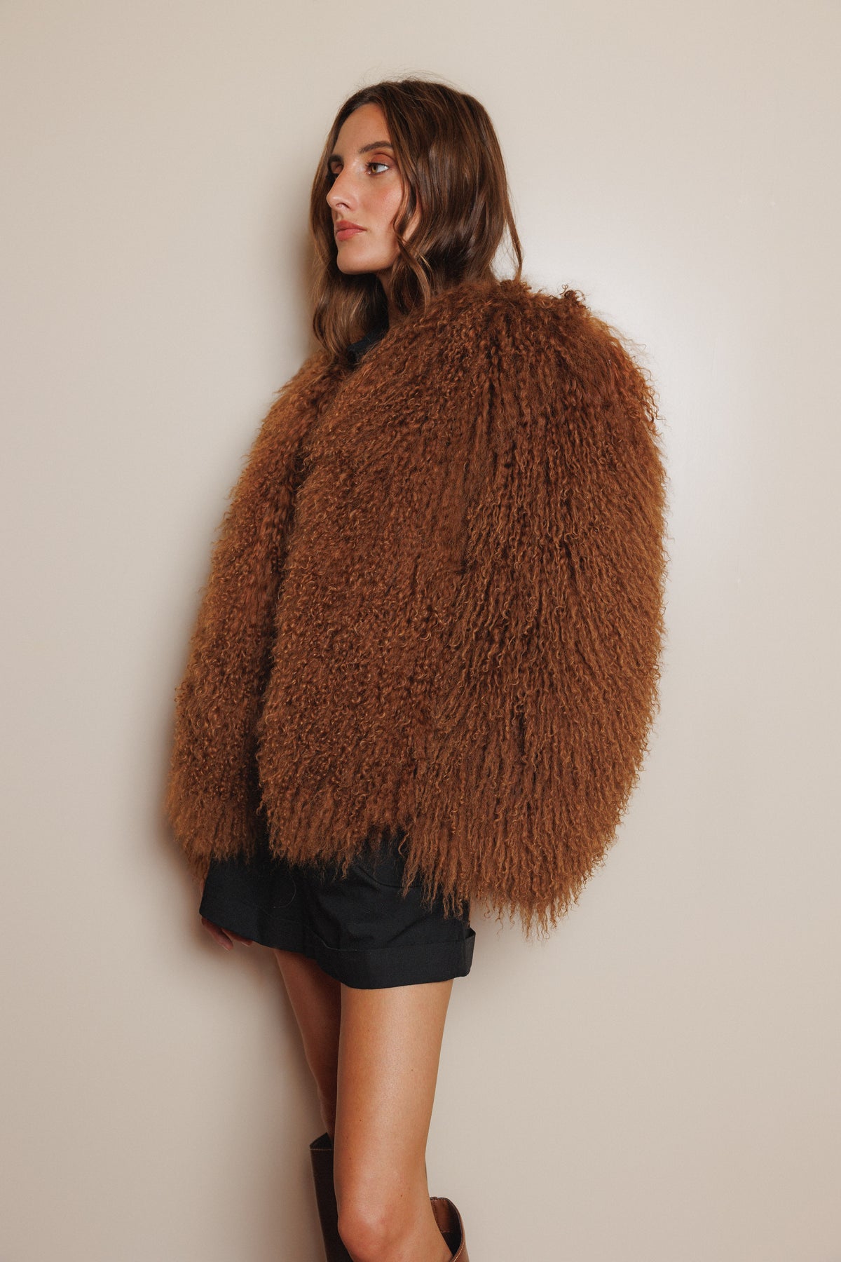 CEE MARRON chaquetón de tibet lamb