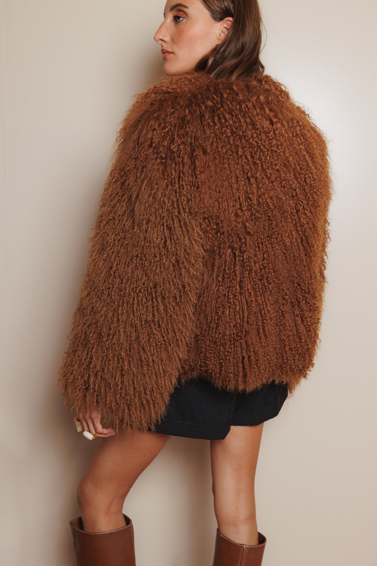 CEE MARRON chaquetón de tibet lamb