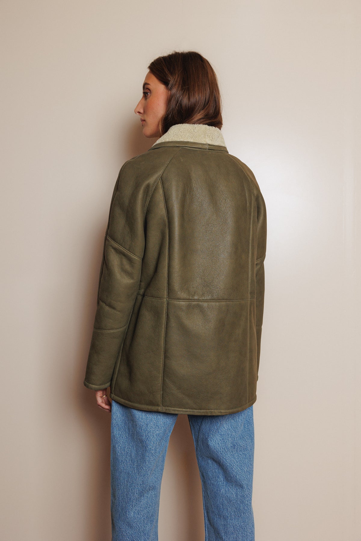 VEDRA VERDE chaquetón de cordero oversized